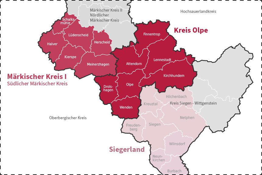 Wahlkreis Olpe – Märkischer Kreis (149) – Kreis Olpe & südwestlicher Teil märkischer Kreis